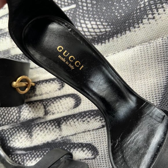 Gucci Ursula Leather Horse Bit Ankle Strap Heels - Picture 2 of 13